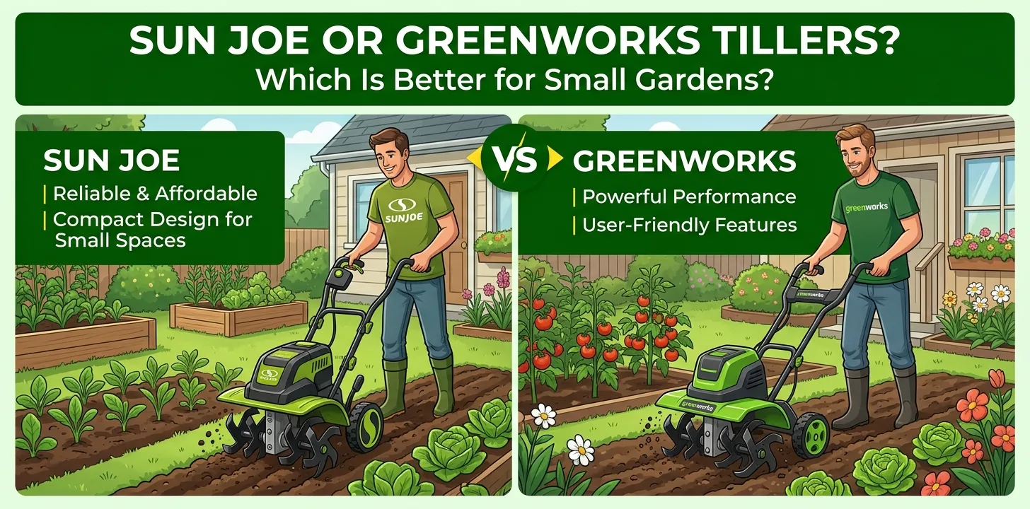 Sun Joe or Greenworks Tillers Which Is Better for Small Gardens