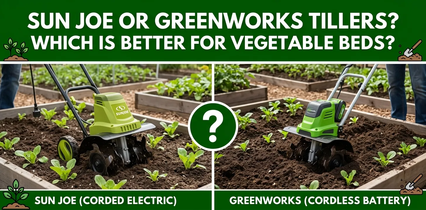 Sun Joe or Greenworks Tillers Which Is Better for Vegetable Beds